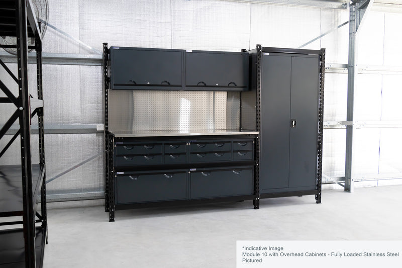 Module 10 with Overhead Cabinets - Fully Loaded Stainless Steel