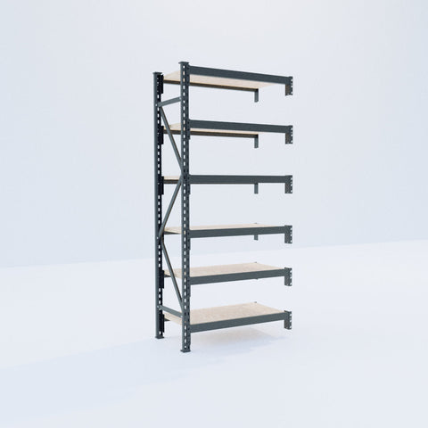 Longspan Metal Shelving - 2100mm High - Add-On Bay - Particleboard Shelf