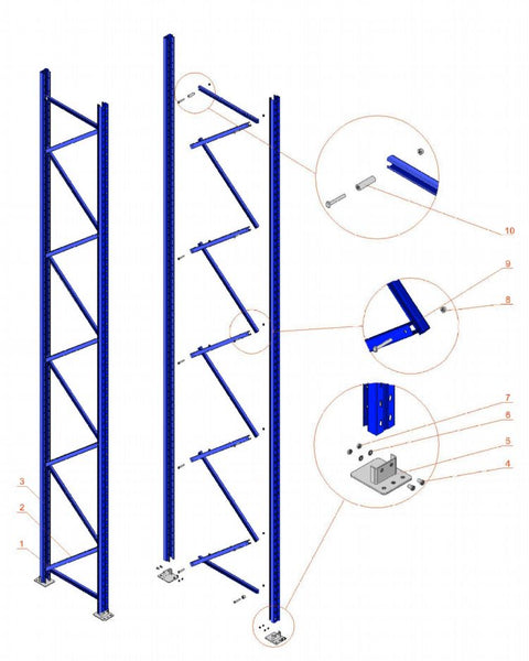 Steelspan Pallet Racking - H4877 x D838mm - Full Bay