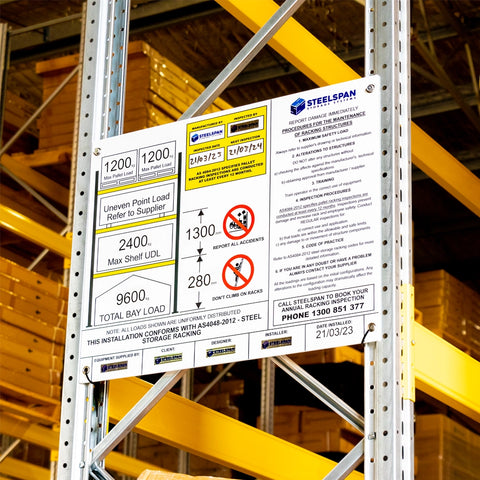 Pallet Racking Working Load Limit Sign