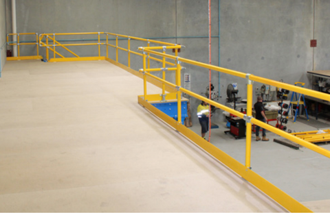 Warehouse Pedestrian Safety Fence - 90 Degree End Corner Bay